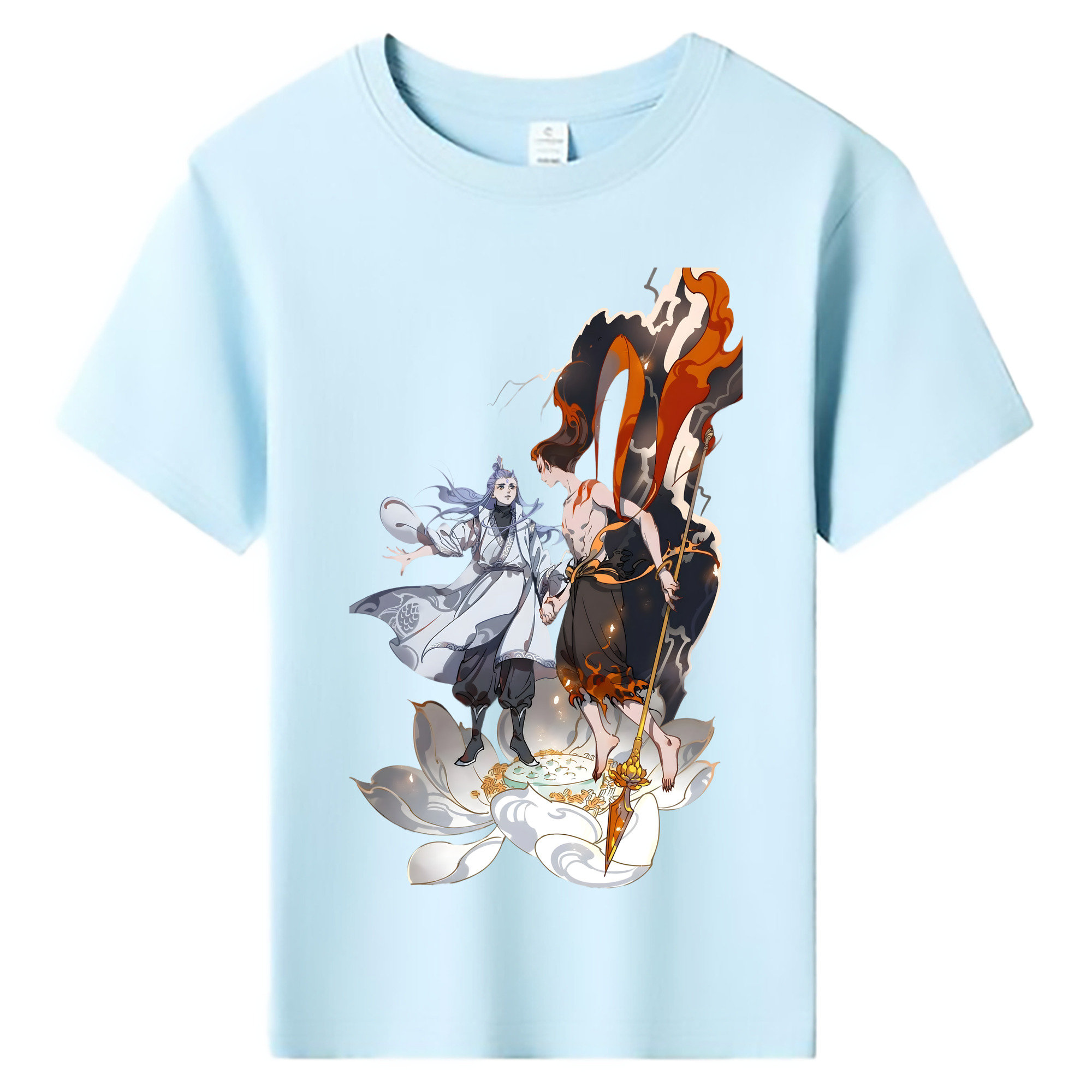 （画像用） Ne Zha 2 ナタ 魔童の大暴れ 綿100％キッズTシャツ（フロントプリント）